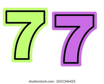 Number handwritten typography seven 2025