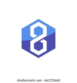 Number with hexagon background