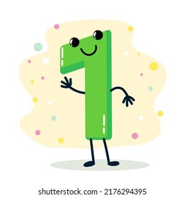 number. humanized character. vector illustration
