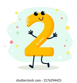 number. humanized character. vector illustration