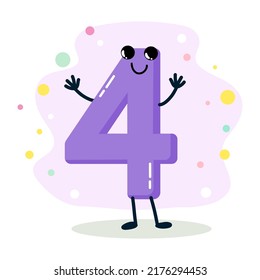 number. humanized character. vector illustration