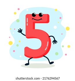 number. humanized character. vector illustration