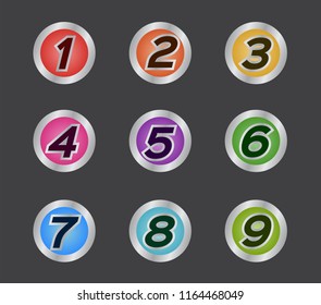 number icon 1 - 9 / set vector