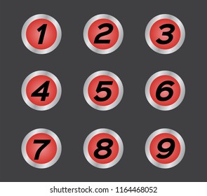 number icon 1 - 9 / set vector