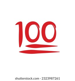 number icon 100 vector illustration design