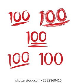 number icon 100 vector illustration design