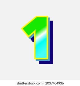 number icon with 3d effect and colorfull