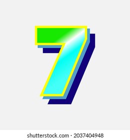 number icon with 3d effect and colorfull