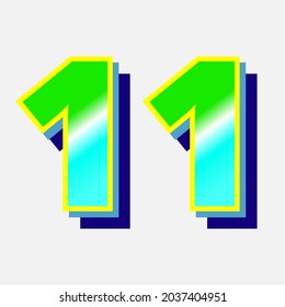 number icon with 3d effect and colorfull