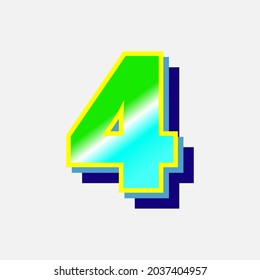number icon with 3d effect and colorfull
