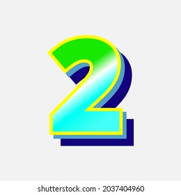 number icon with 3d effect and colorfull