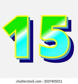 number icon with 3d effect and colorfull