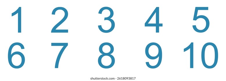 Ícone Número. Número de Pontos de Marcador Plano 1 a 10.