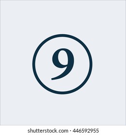 Number icon, numbers icon ,nine icon