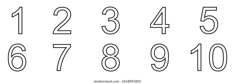 Number icon. Outline stroke vector.
