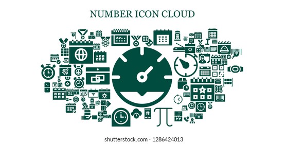  number icon set. 93 filled number icons. Simple modern icons about  - Clock, Medal, Calendar, Dice, Hashtag, Pi, Time, Dominoes, Date, Timer, Alarma clock, Domino, Barcode, Competition