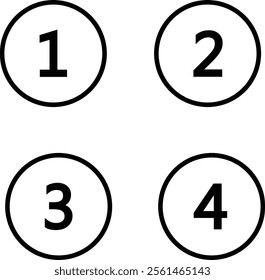 Number icon set, Steps, tag icons

