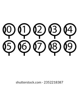 number icon vector design templates