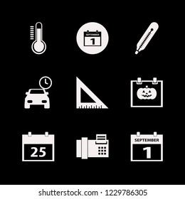 number icon. number vector icons set fax, halloween date on calendar, thermometer and ruler