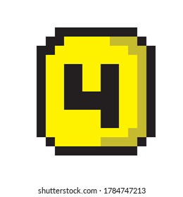 Icono de número. Arte de píxeles vectores.
