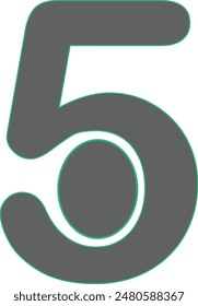 Number icon white background vector asset
