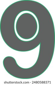 Number icon white background vector asset