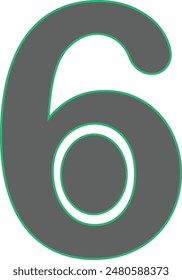 Number icon white background vector asset