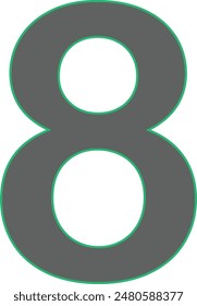 Number icon white background vector asset