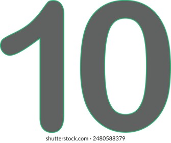 Number icon white background vector asset