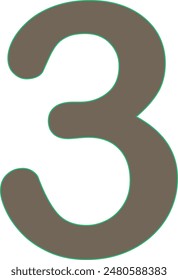 Number icon white background vector asset