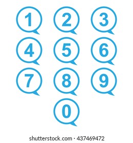 Number Icons blue
