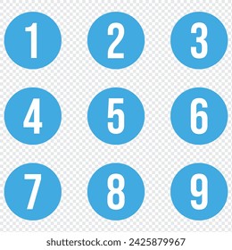 Número Iconos círculo azul plano