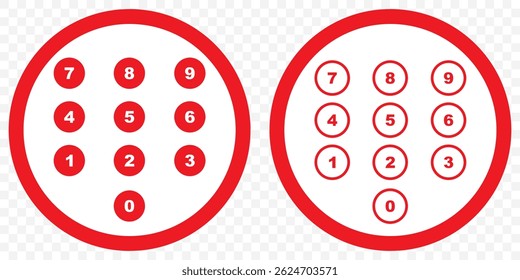Number Icons circle separate use on Transparent Background. EPS 10. - Powered by Shutterstock - Get 15% off with code: PIKWIZARD15