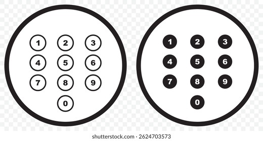 Number Icons circle separate use on Transparent Background. EPS 10. - Powered by Shutterstock - Get 15% off with code: PIKWIZARD15