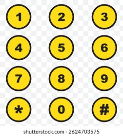 Number Icons circle separate use on Transparent Background. EPS 10.