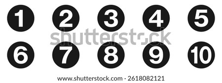 Number Icons circle separate use
