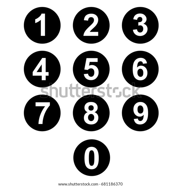 数字のアイコン円を個別に使用 のベクター画像素材 ロイヤリティフリー 681186370