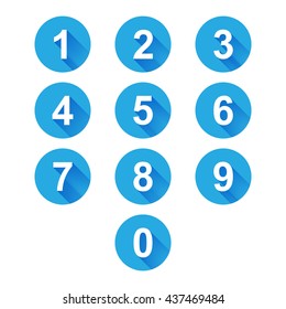 Number Icons circle with shadow