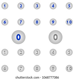 Number icons circle. vector illustration. flat style