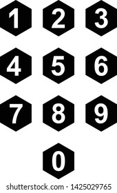Number Icons hexagon separate use