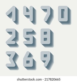 Number icons. Vector set.  