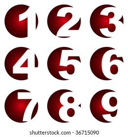 Number icons. Vector set.