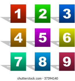 Number icons. Vector set.