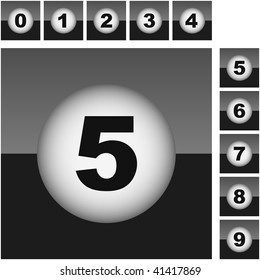 Number icons. Vector set.