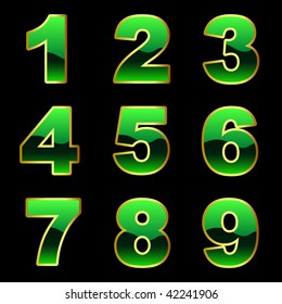 Number icons. Vector set.
