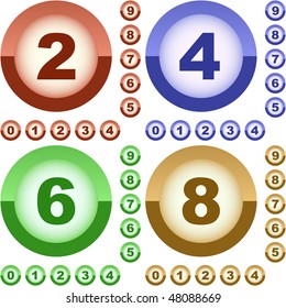 Number icons. Vector set.