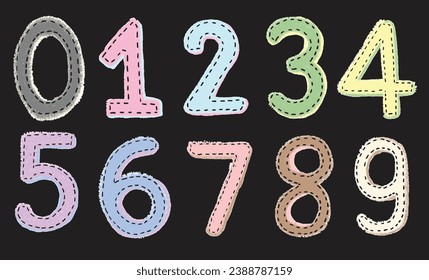 number icons vector symbol set