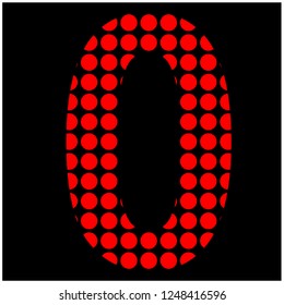 Number icons zero red color