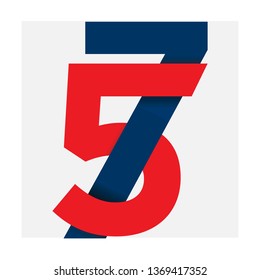 number illustration logo_five seven
