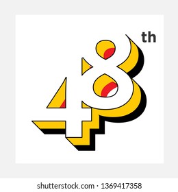 number illustration logo_four eight white can use for anniversary celebration company logo many more
